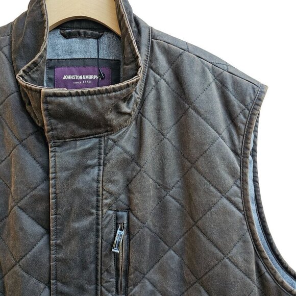 NWT Johnston & Murphy Mens Quilted Vest, Brown, Quality, Size XXL - Picture 7 of 13